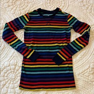 Primary pajama top only rainbow pride stripe black background multiple sizes